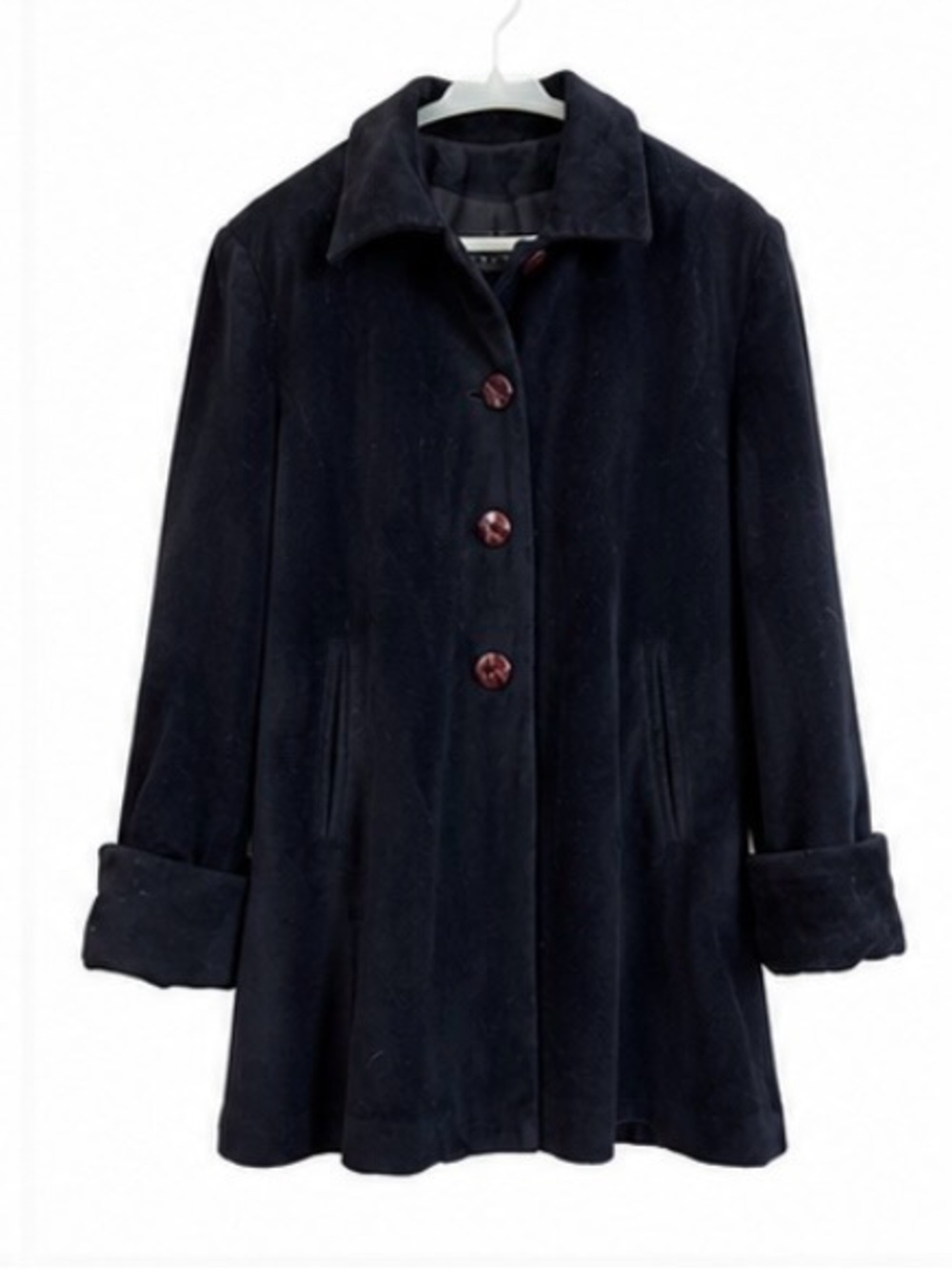 Escalade Paris Vintage Black Mouton-Look Swing Coat/Made in Canada/one Size